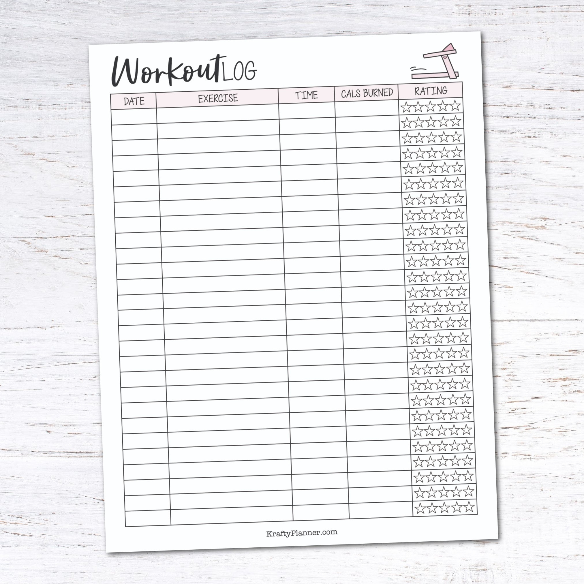 Free Printable Workout Tracker Krafty Planner Worksheets Library