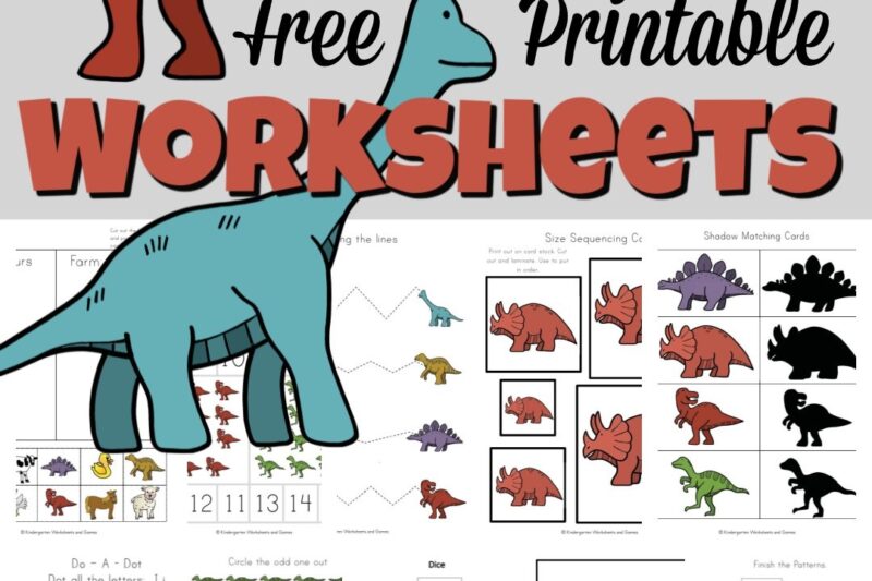 Dinosaur Worksheets For Kindergarten Free