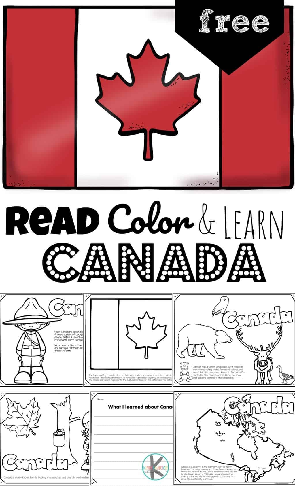 FREE Read Color And Learn About CANADA For Kids Worksheets Library