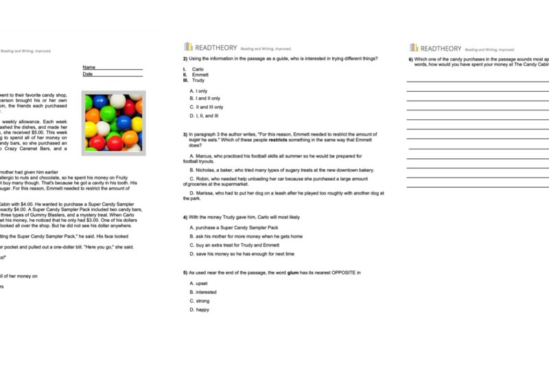 Read Theory Comprehension Worksheets