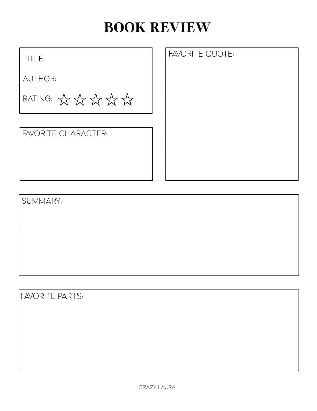 Book Thoughts Worksheet Free Printable