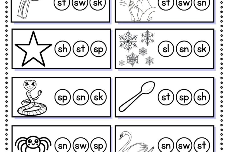 Free Kindergarten Blending Worksheets