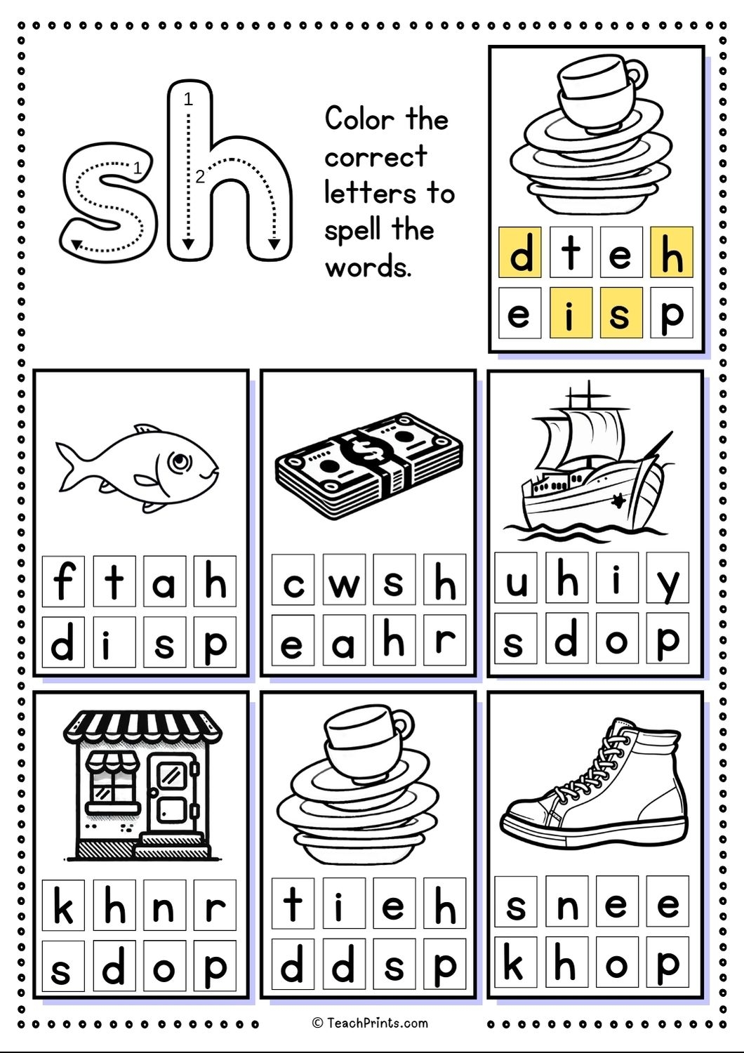 Free Sh Worksheets Teach Prints