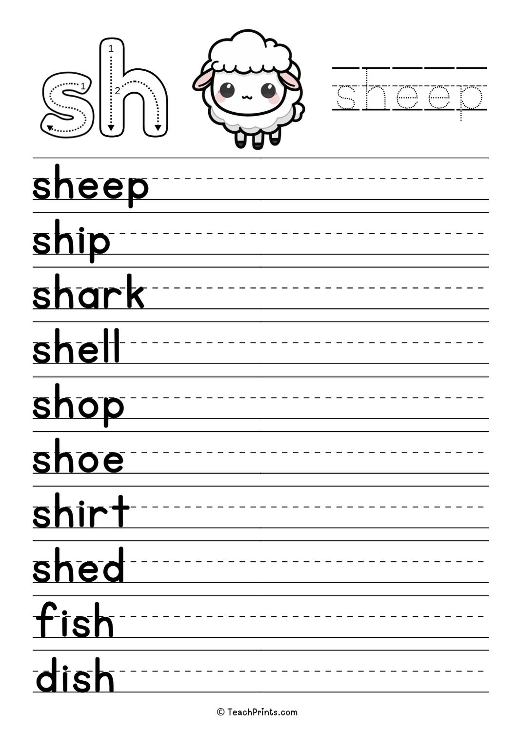 Free Sh Worksheets Teach Prints Free Sh Worksheets Teach Prints