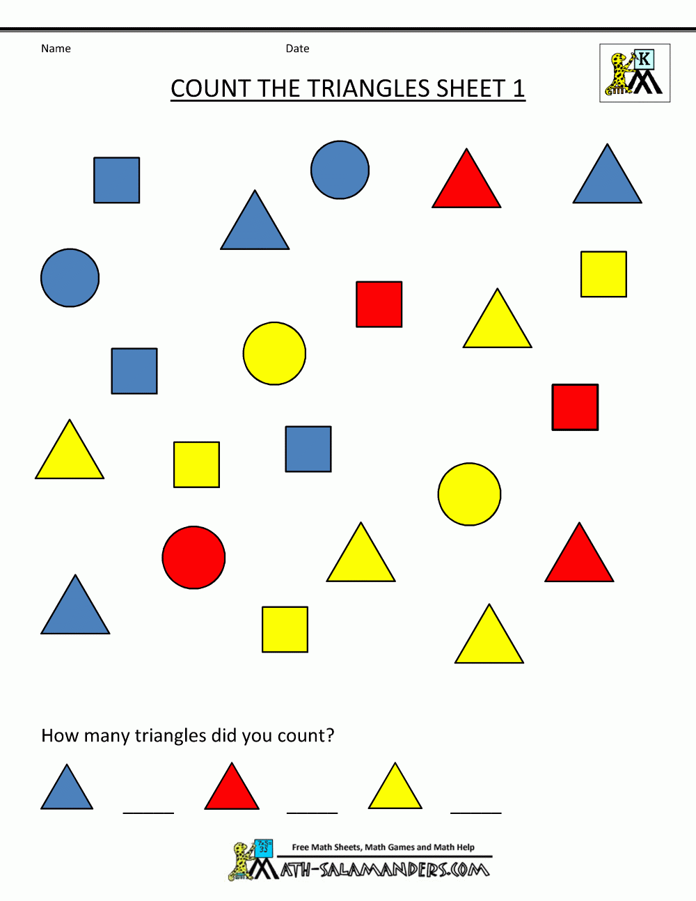 Free Shape Worksheets Kindergarten