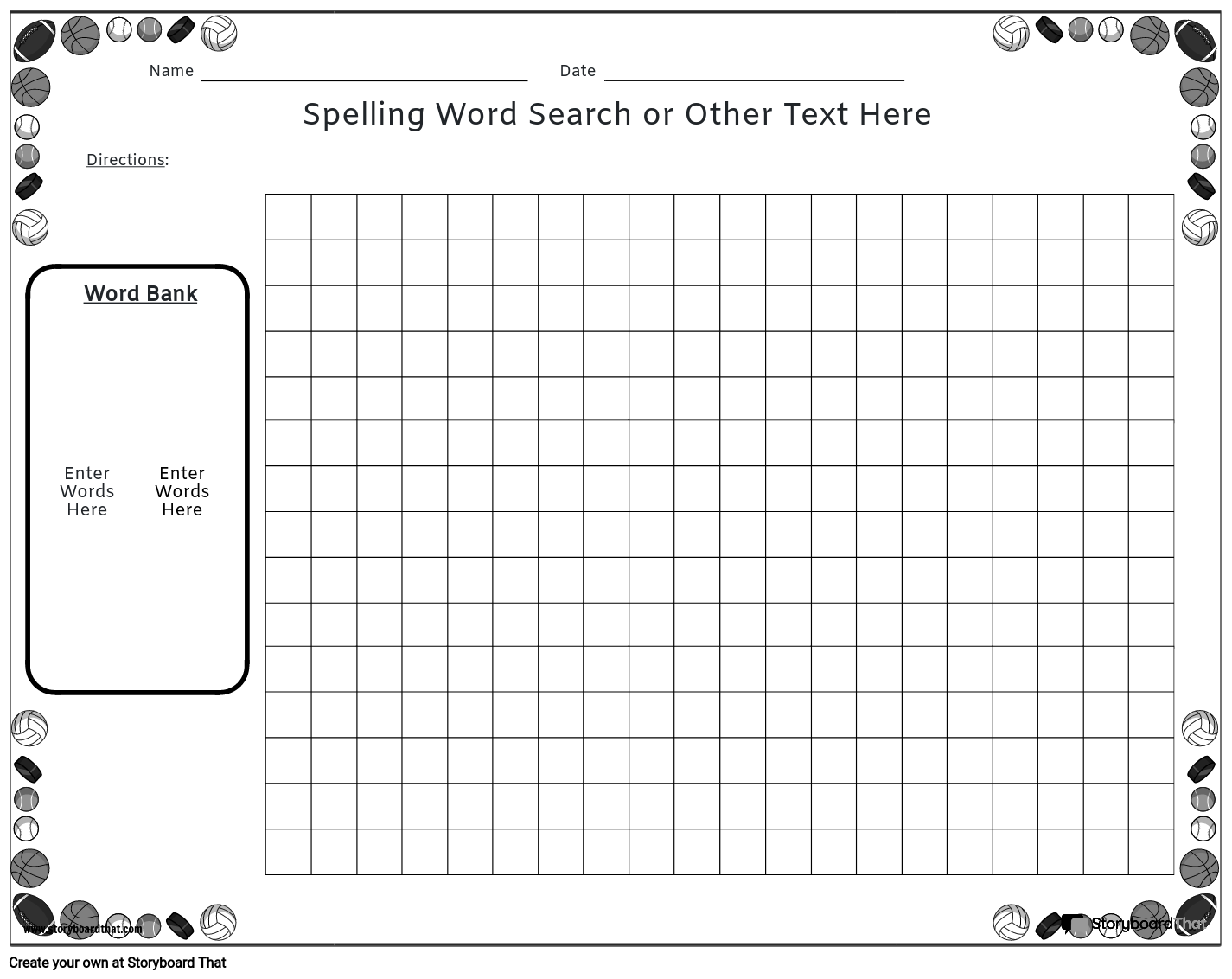 Create Free Printable Spelling Worksheets
