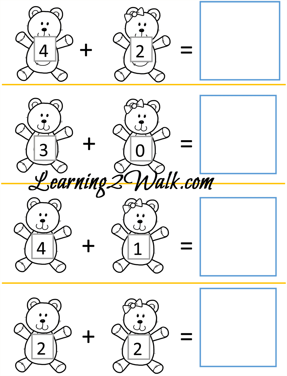 Free Teddy Bear Kindergarten Worksheet Set