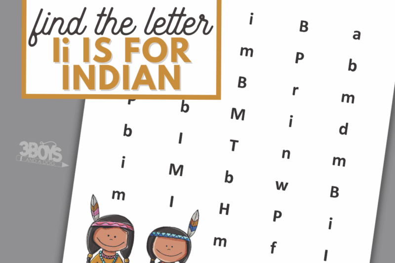 Free Kindergarten Thanksgiving Indian Worksheet