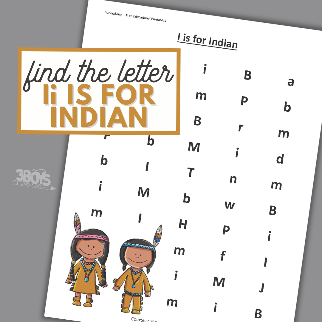 Free Thanksgiving Printables Ii Is For Indian