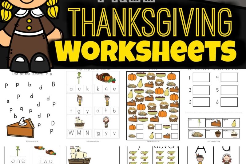 Thanksgiving Printable Worksheets For Preschool