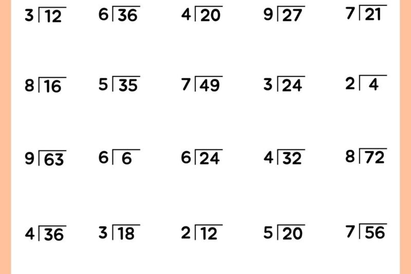Free Printable Division Worksheets Pdf