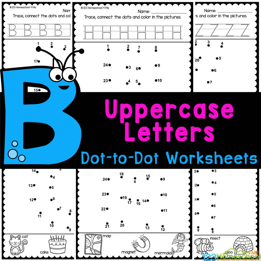 FREE Uppercase Letters Alphabet Dot To Dot A To Z Pdf Worksheets