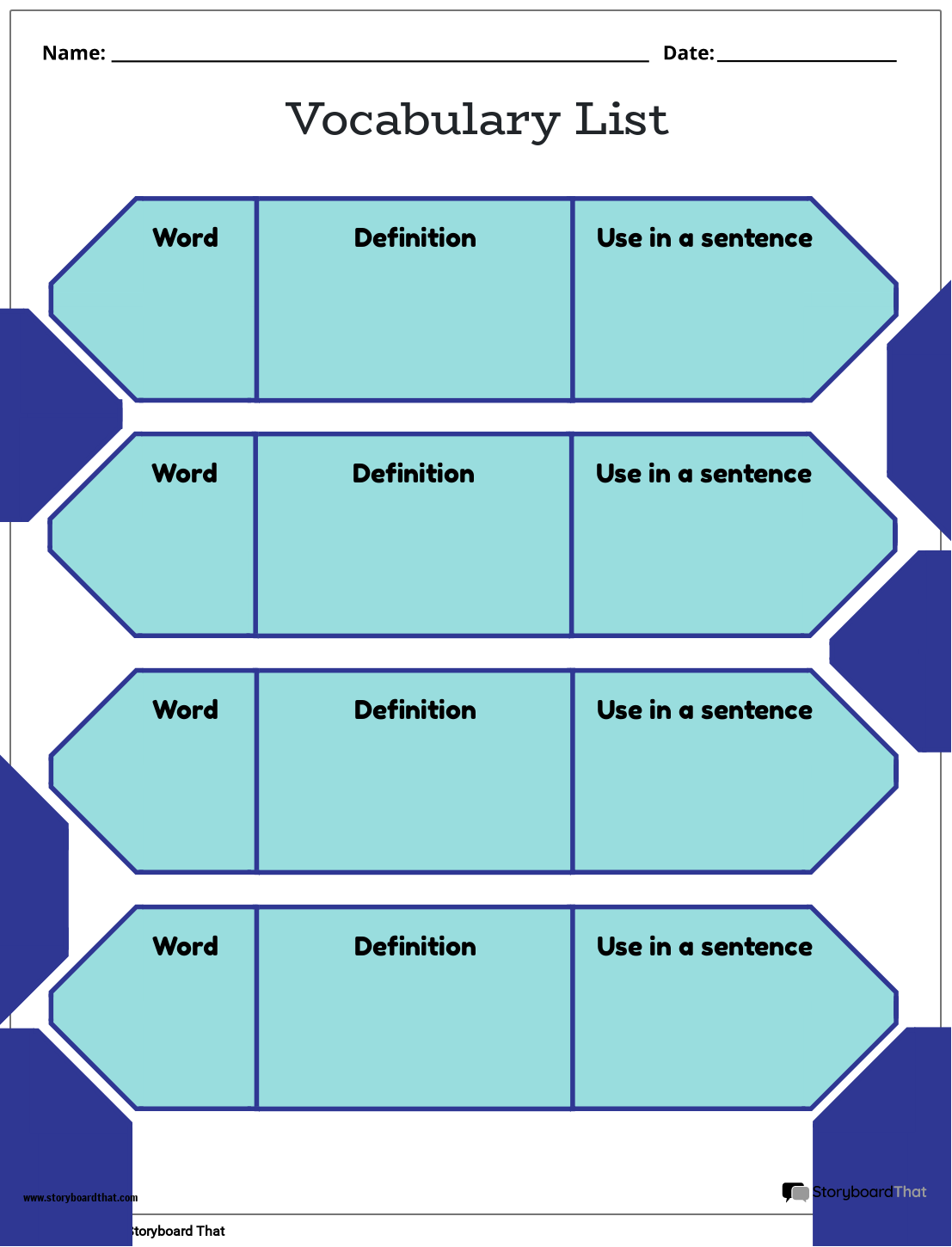 Free Printable Vocabulary Graphic Organizer Worksheets