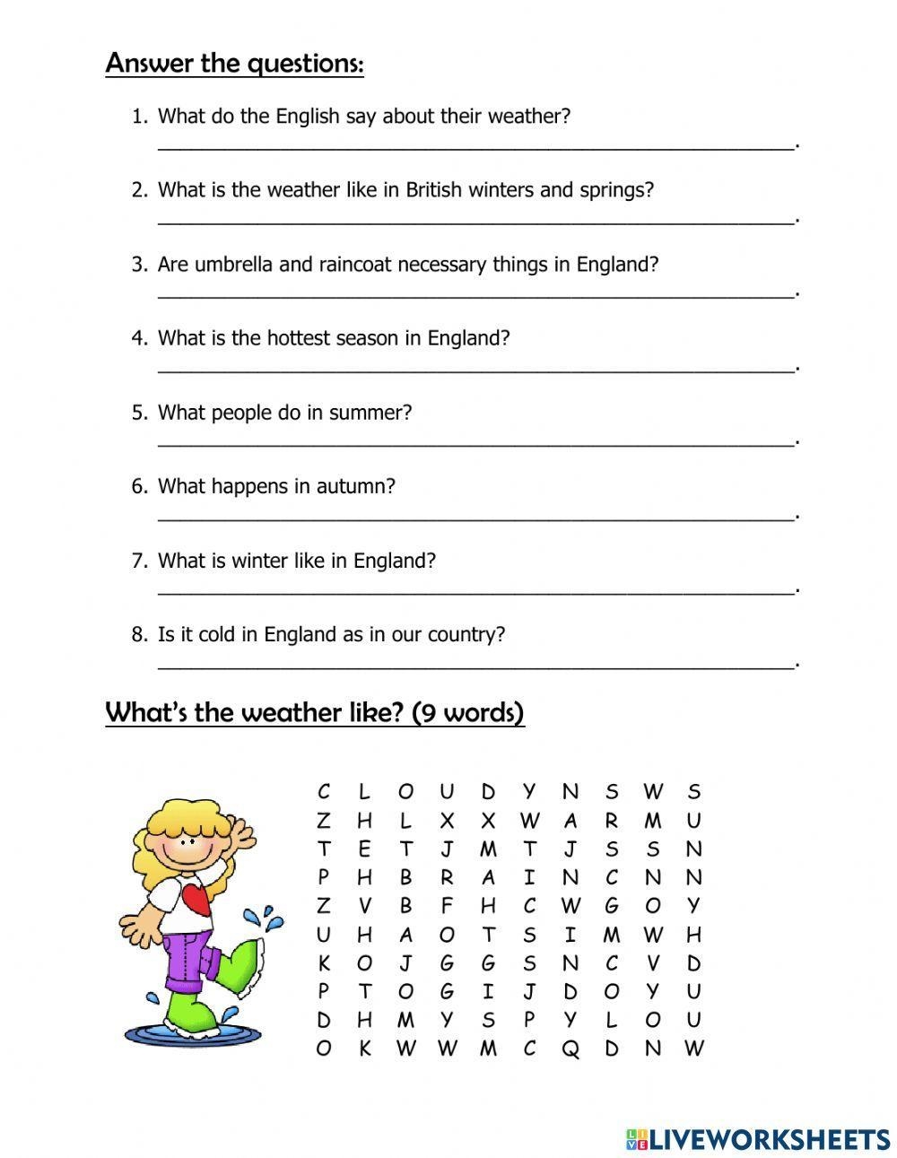 Free Weather Comprehension Worksheet Download Free Weather 