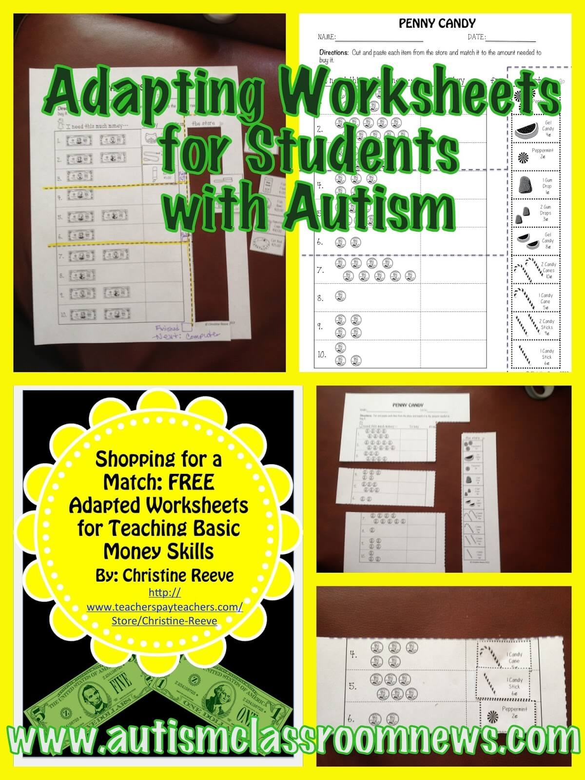 FREEBIE Adapting Worksheets For Students With Autism Setting Up 