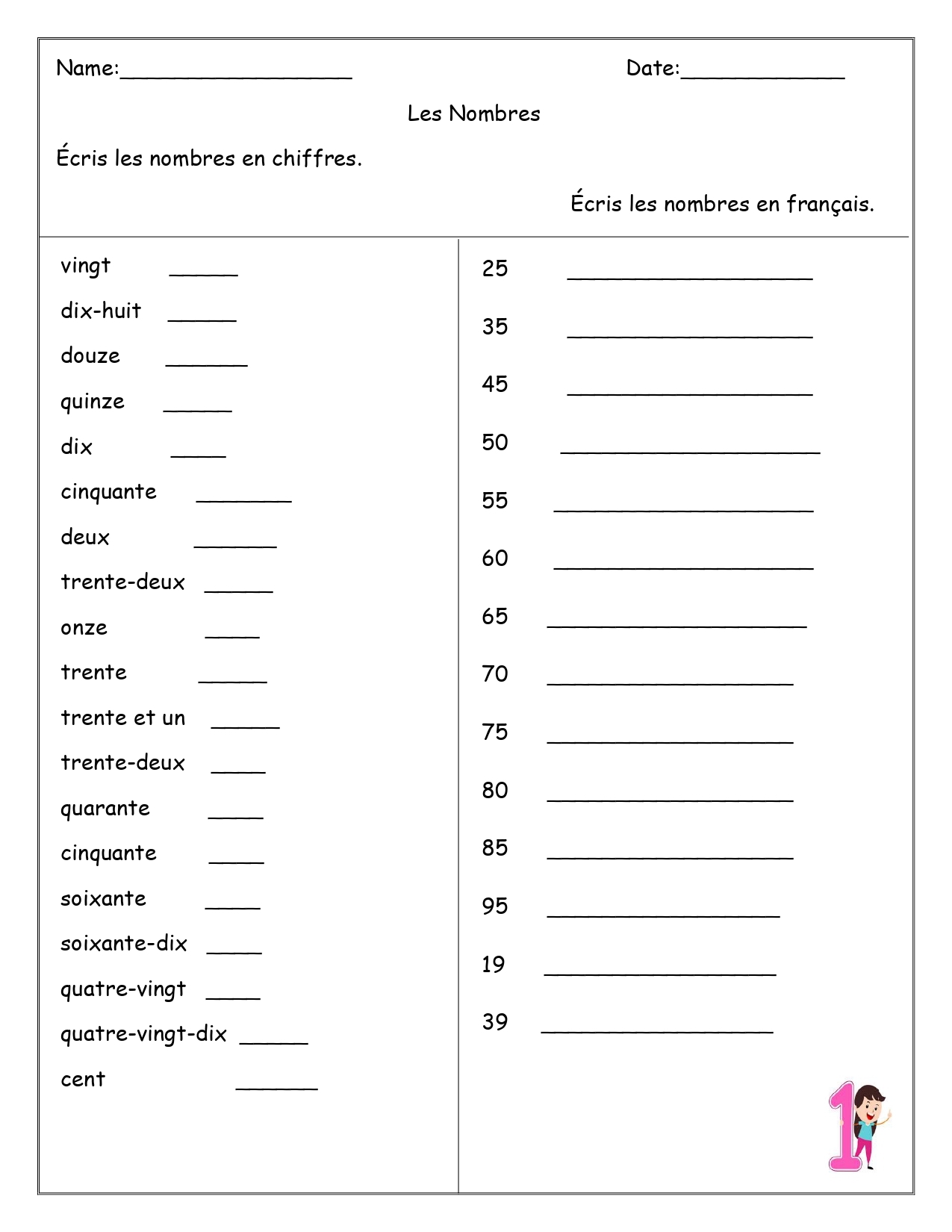 French Numbers Les Nombres Worksheets Made By Teachers French Numbers Les Nombres Worksheets Made By Teachers