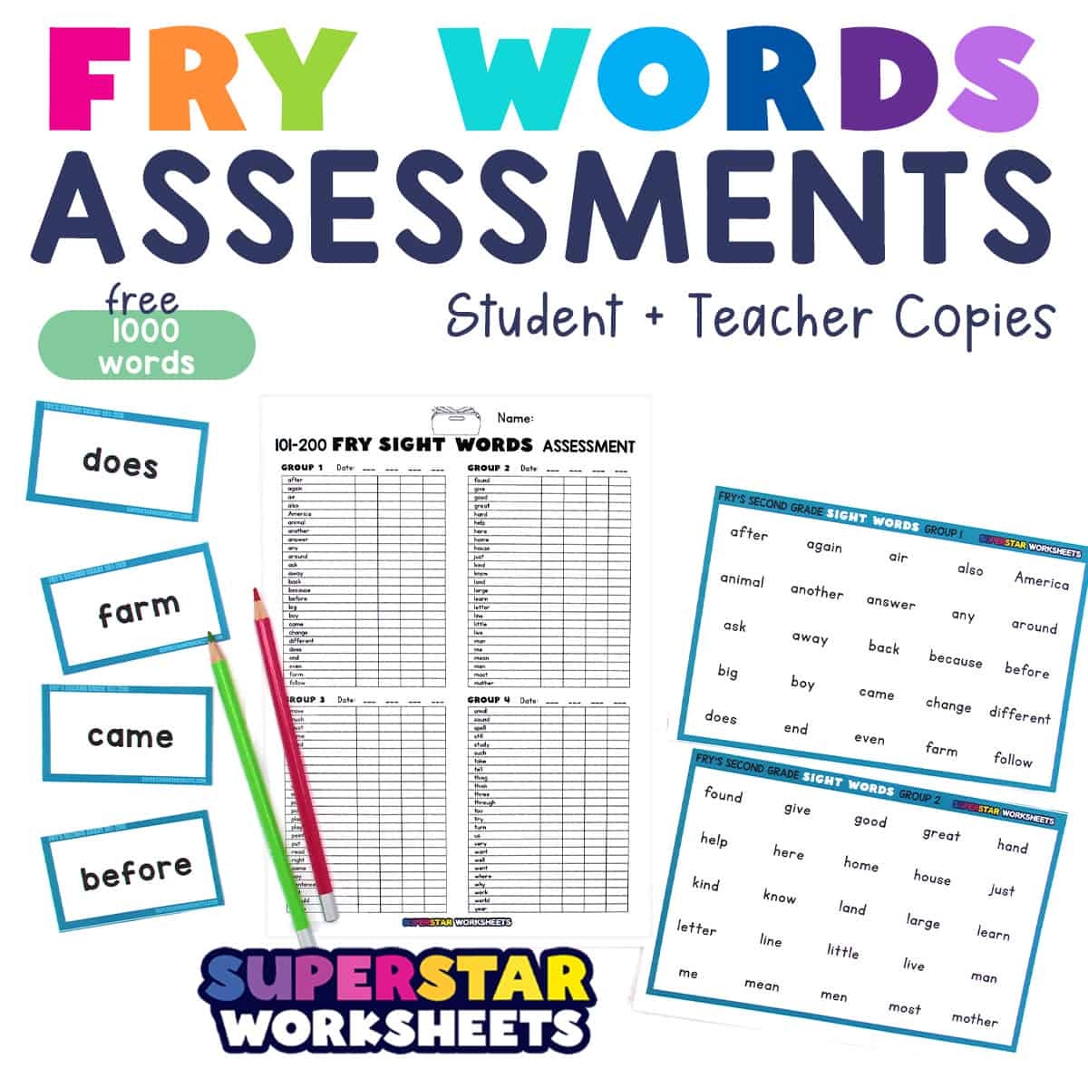 Free Printable Fry Sight Word Worksheets