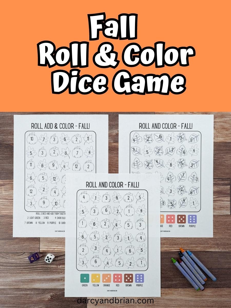 Fun Fall Roll And Color Printable Dice Game For Preschool