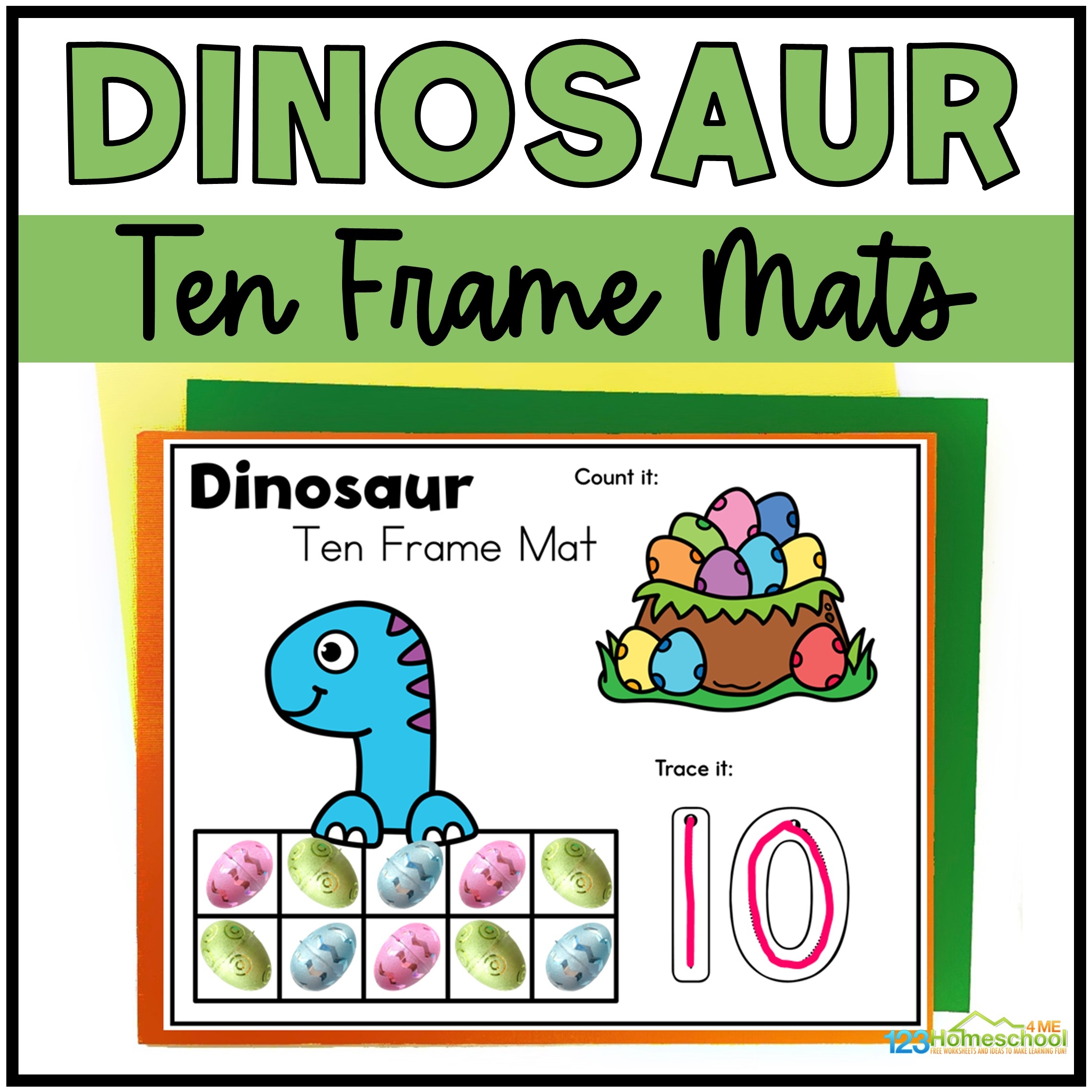Fun Math For Dino Lovers With Dinosaur Ten Frame Activity FREE 