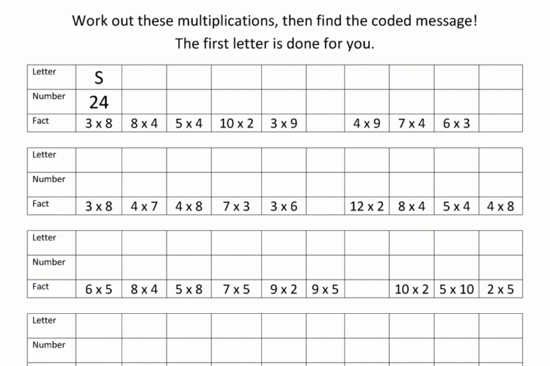 Free Printable Fun Multiplication Facts Worksheets
