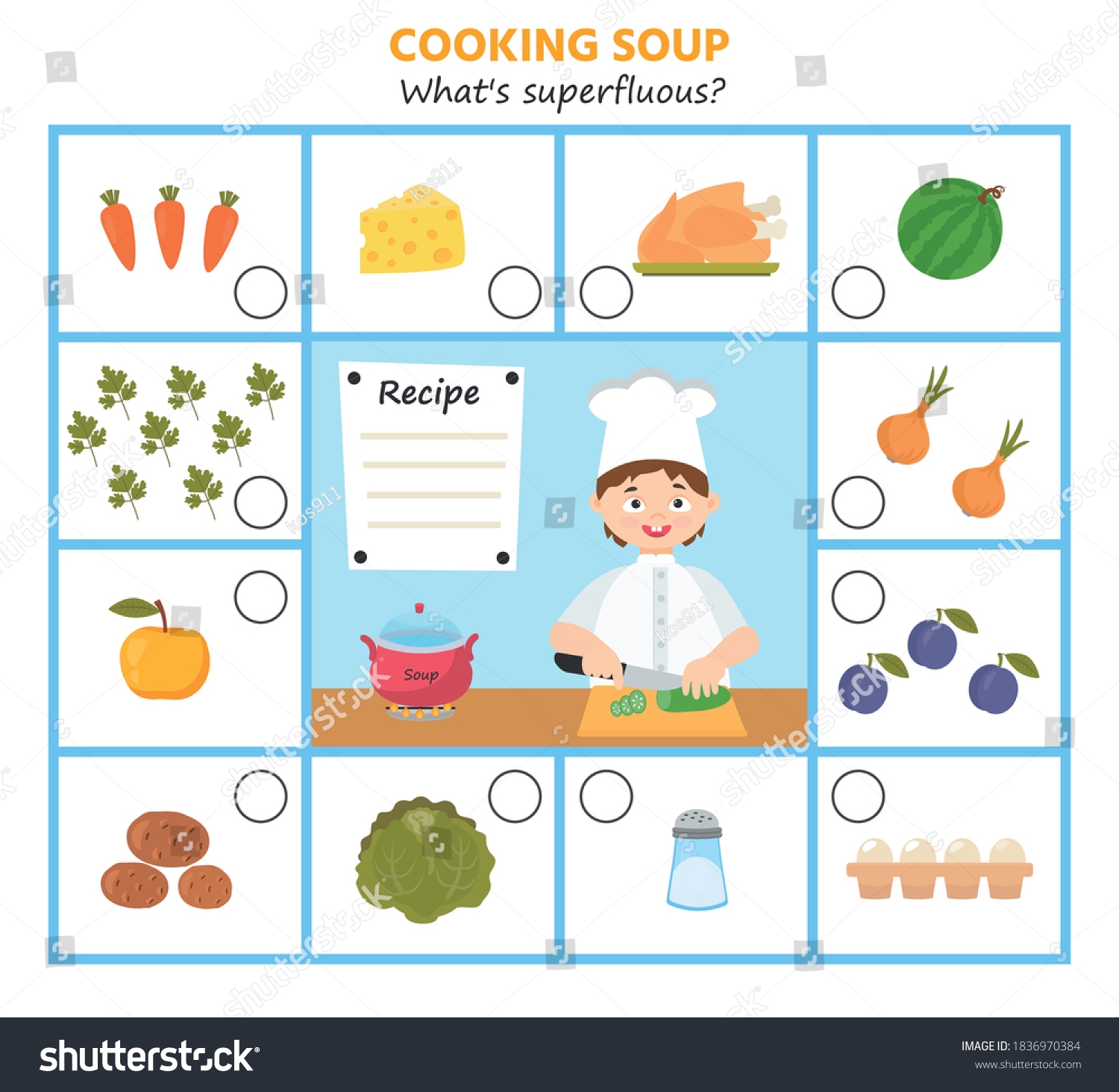 Game Kids Cooking Soup Whats Superfluous Stock Vector Royalty Free 1836970384 Shutterstock