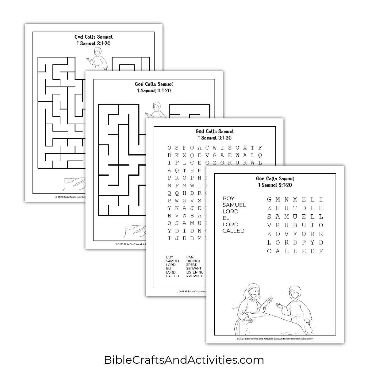 God Calls Samuel Activity Pages