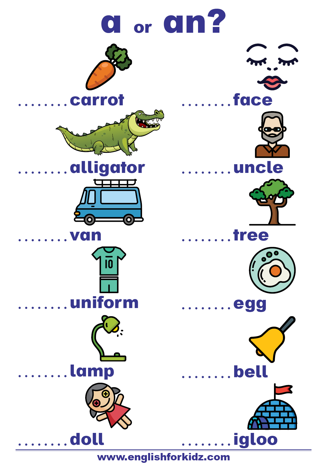 Grade 1 Grammar A And An Printable Worksheets Lets Share 