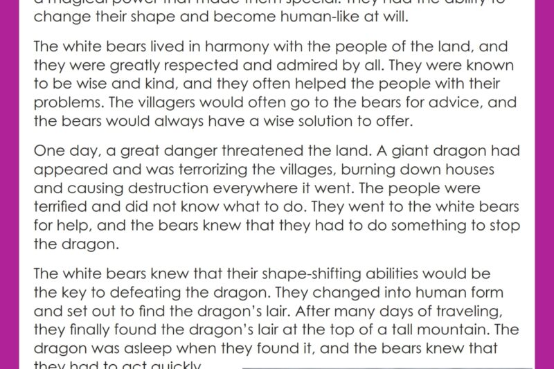 4th Grade Reading Comprehension Worksheet