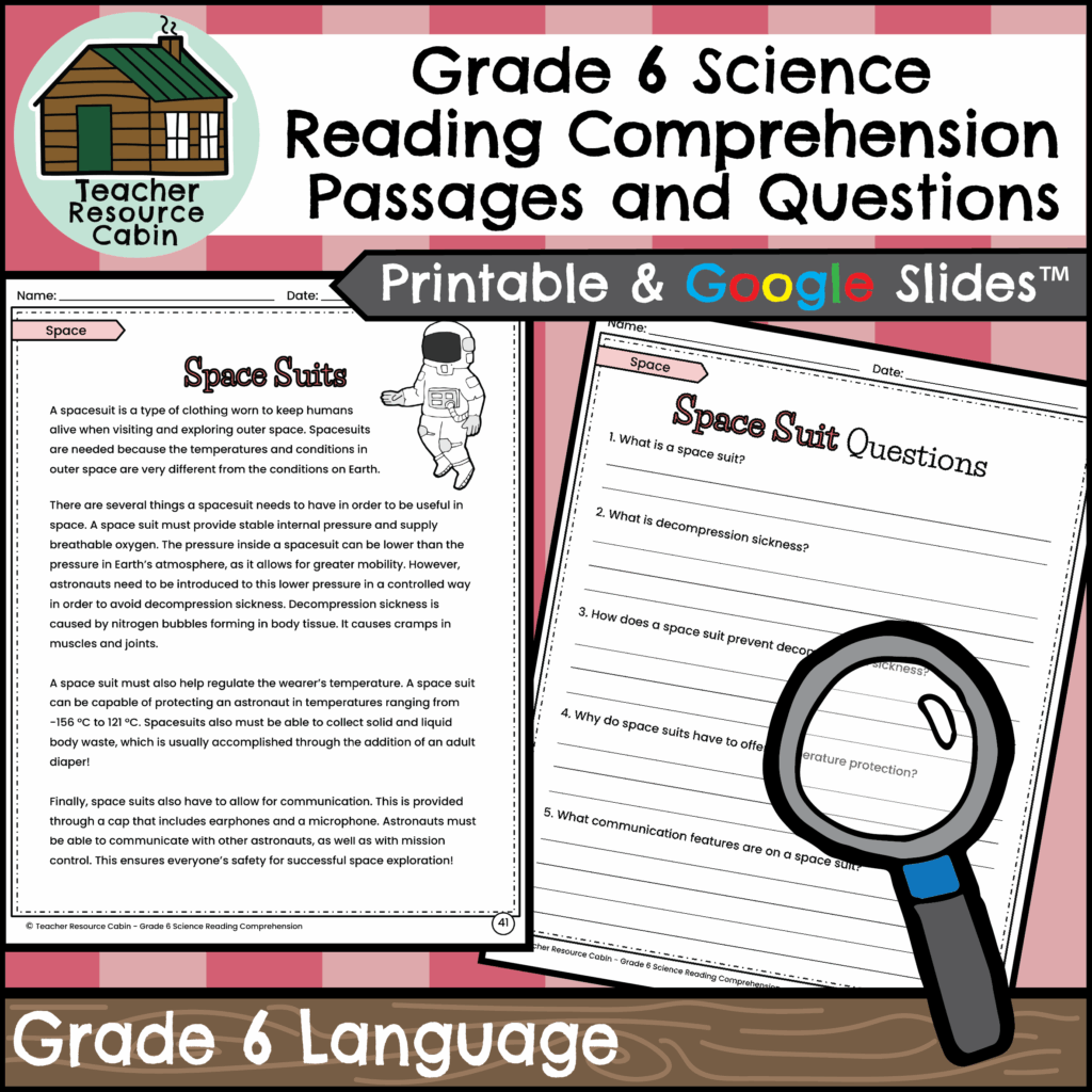 Grade 6 Science Reading Comprehension Worksheets - Worksheets Template Free