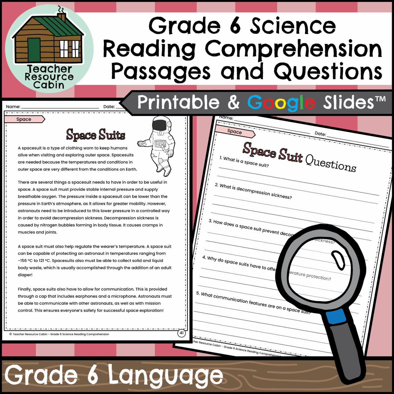 Grade 6 Science Reading Comprehension Passages And Questions Teacher Resource Cabin