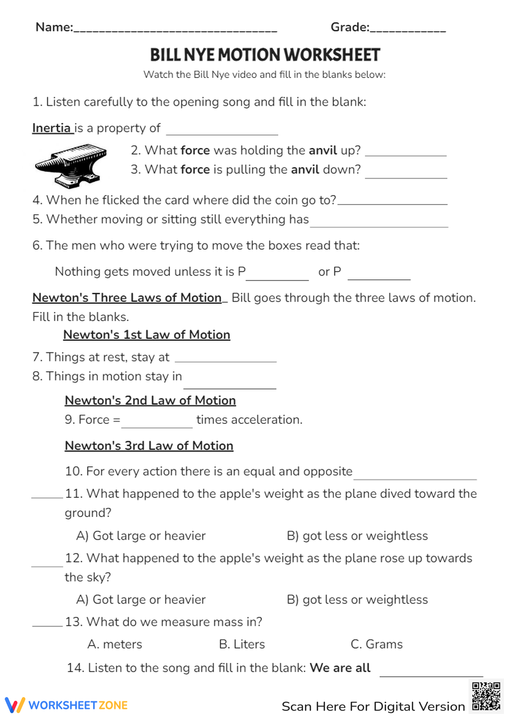 Free 7th Grade Science Worksheets Printable Free 7th Grade Science Worksheets Printable
