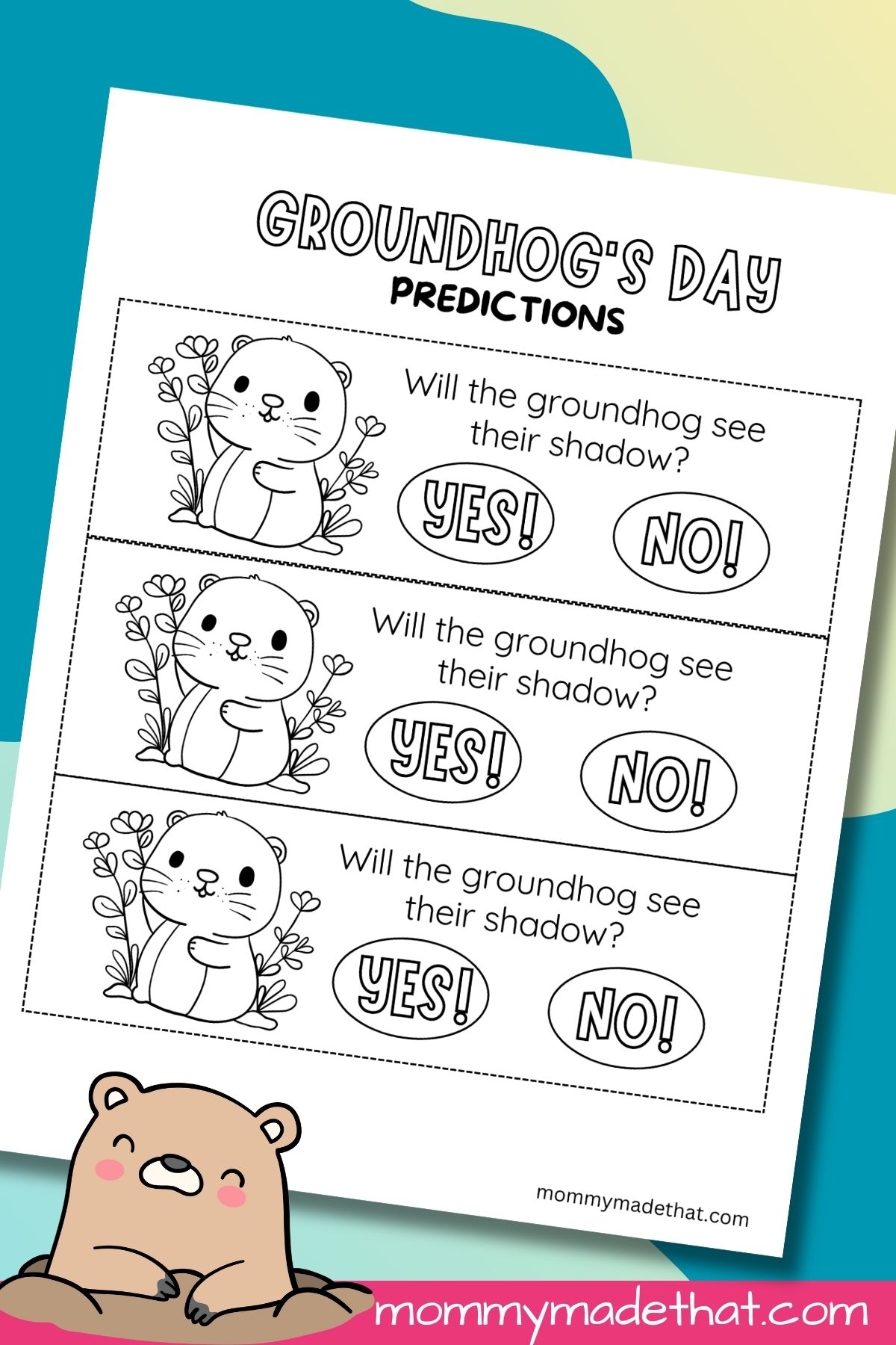 Groundhog Day Prediction U0026 Voting Slips Free Printable Groundhog Day Prediction U0026 Voting Slips Free Printable