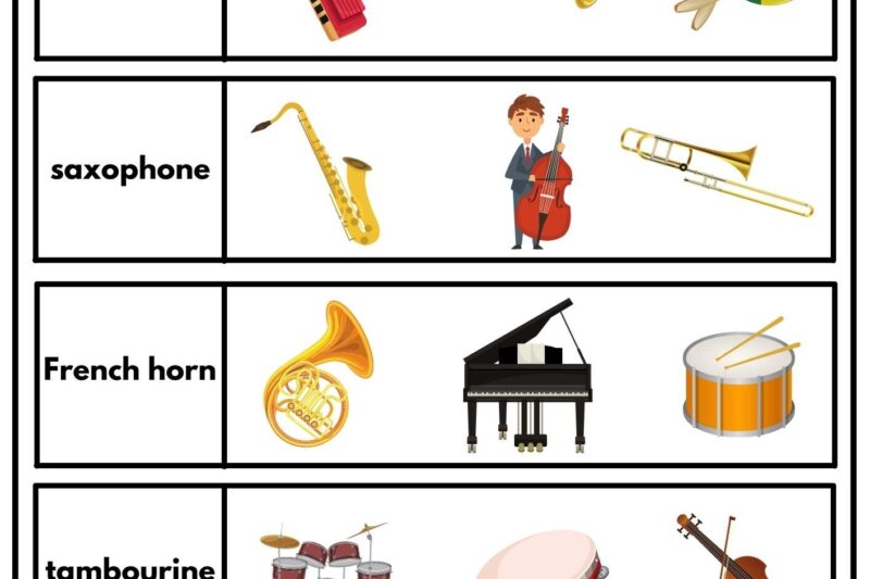 Free Printable Musical Instruments Worksheets