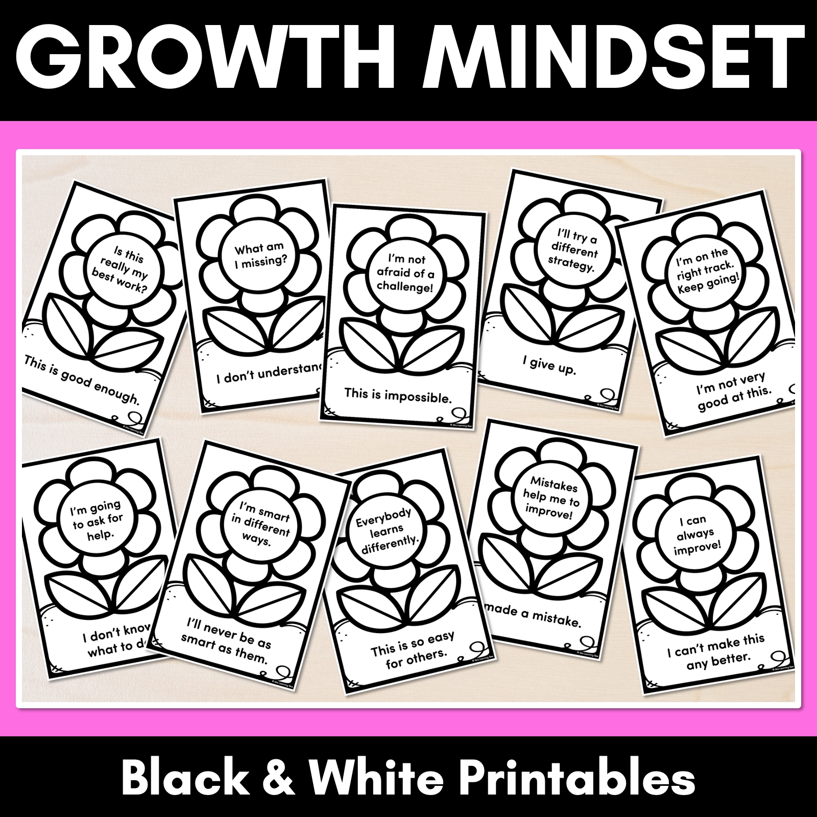 GROWTH MINDSET PRINTABLES Change Your Words Change Your Mindset Worksheets Mrs Learning Bee
