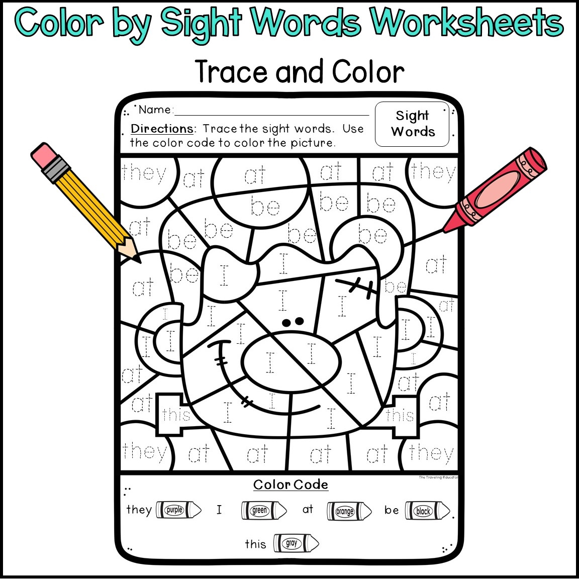Halloween Color By Sight Words Activities For First Grade