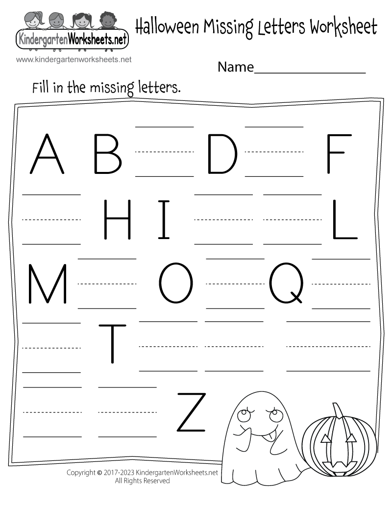 Alphabet Free Printable Kindergarten Worksheets