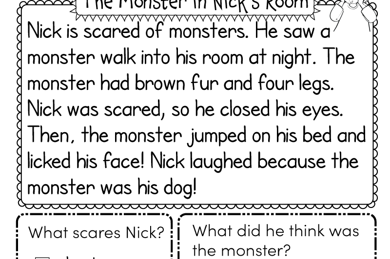 Reading Comprehension Halloween Worksheet