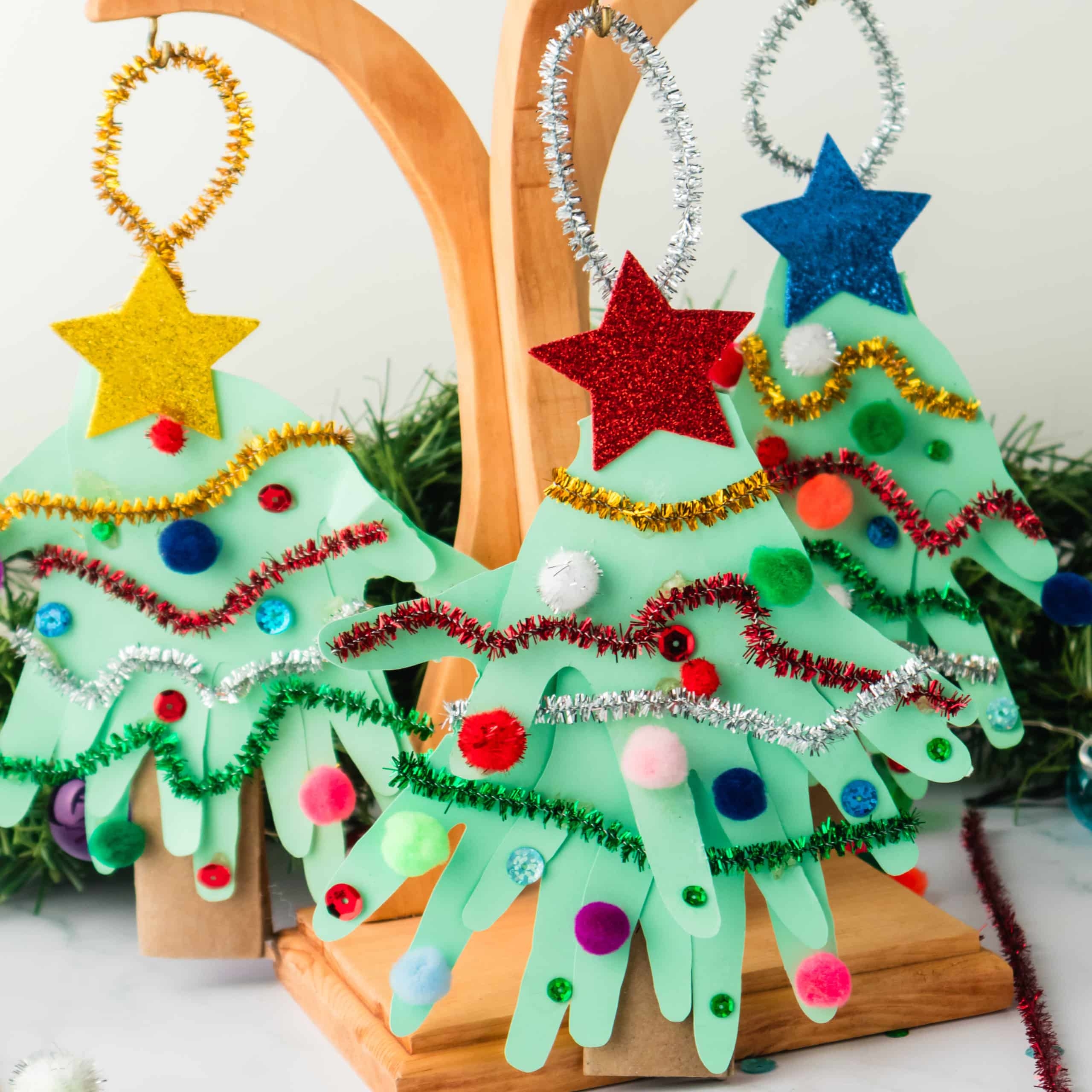 Handprint Christmas Tree Ornament Kids Activity Zone