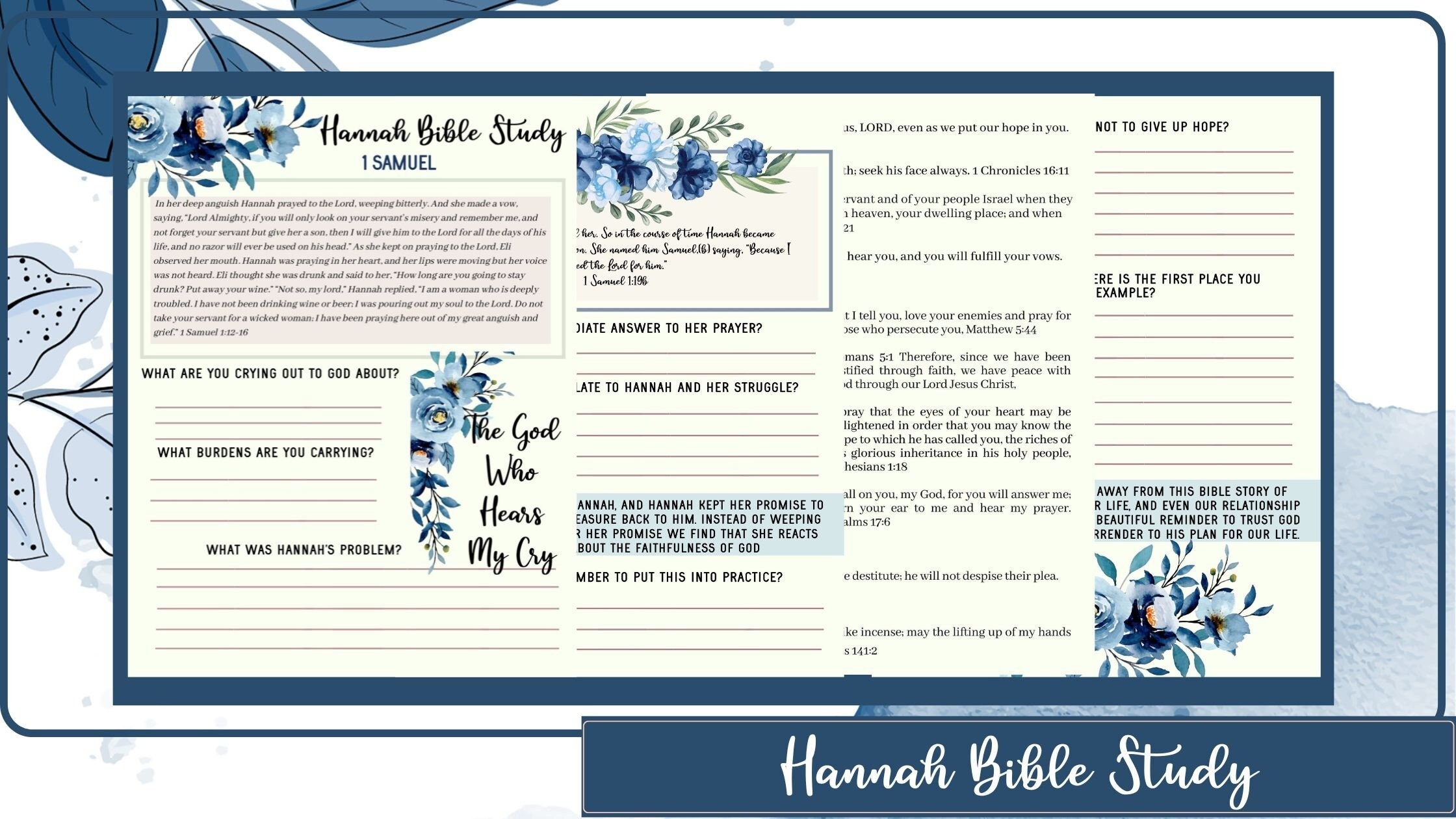 Hannah Bible Study Women In The Bible Printable Bible Study Etsy