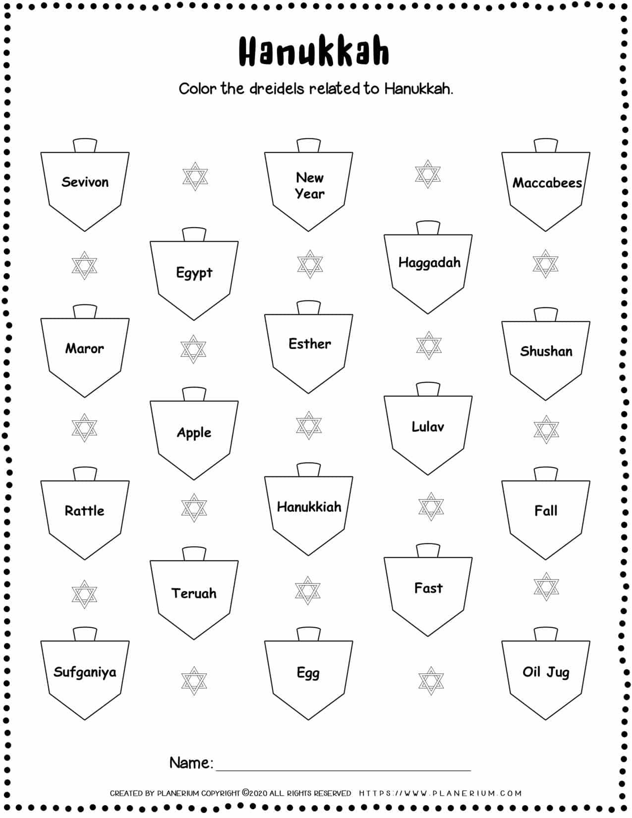 Hanukkah Worksheet Color Related Words FREE Printable Planerium Hanukkah Worksheet Color Related Words FREE Printable Planerium