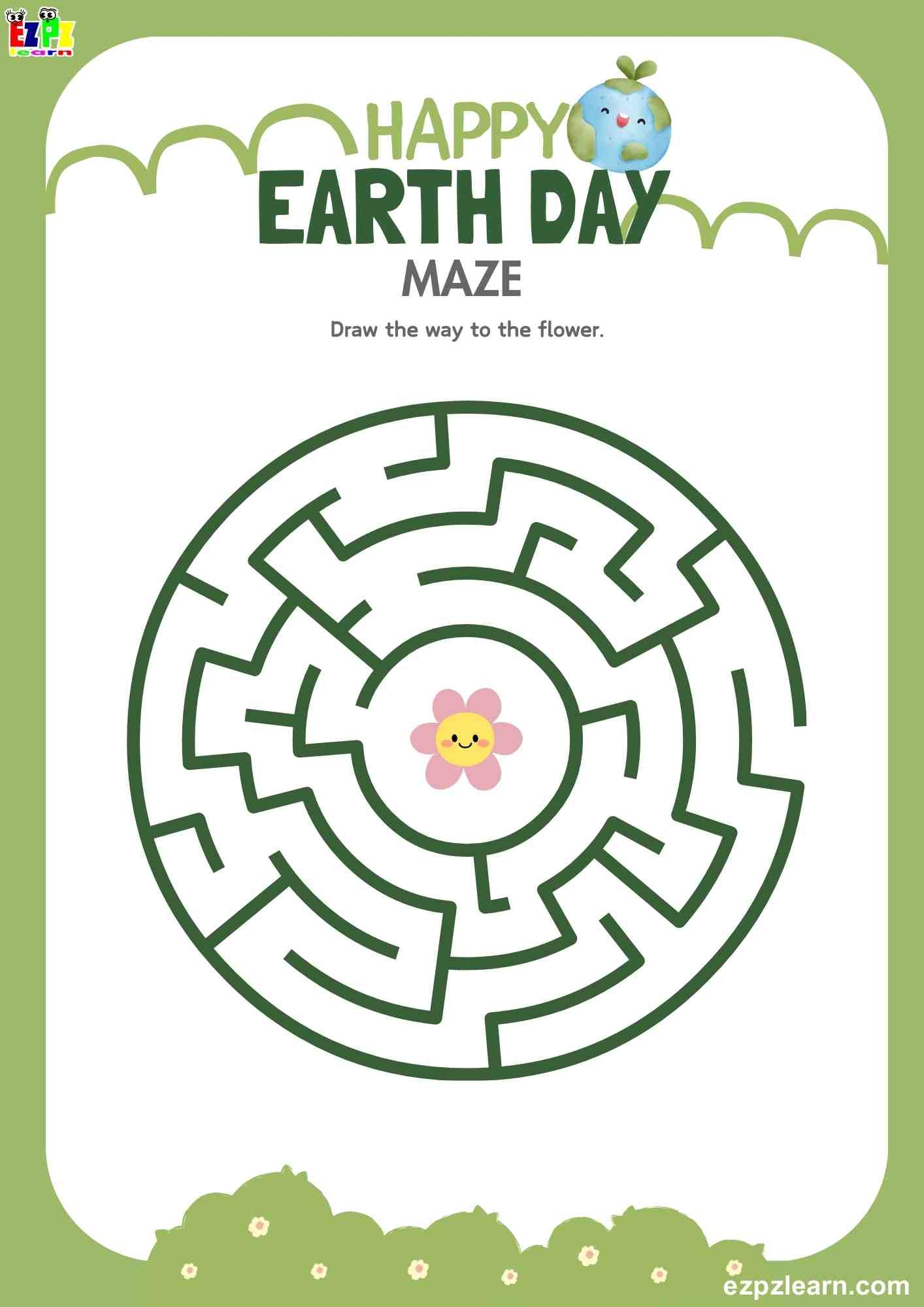Happy Earth Day Maze Activity For Kids Free Printable PDF Ezpzlearn Happy Earth Day Maze Activity For Kids Free Printable PDF Ezpzlearn