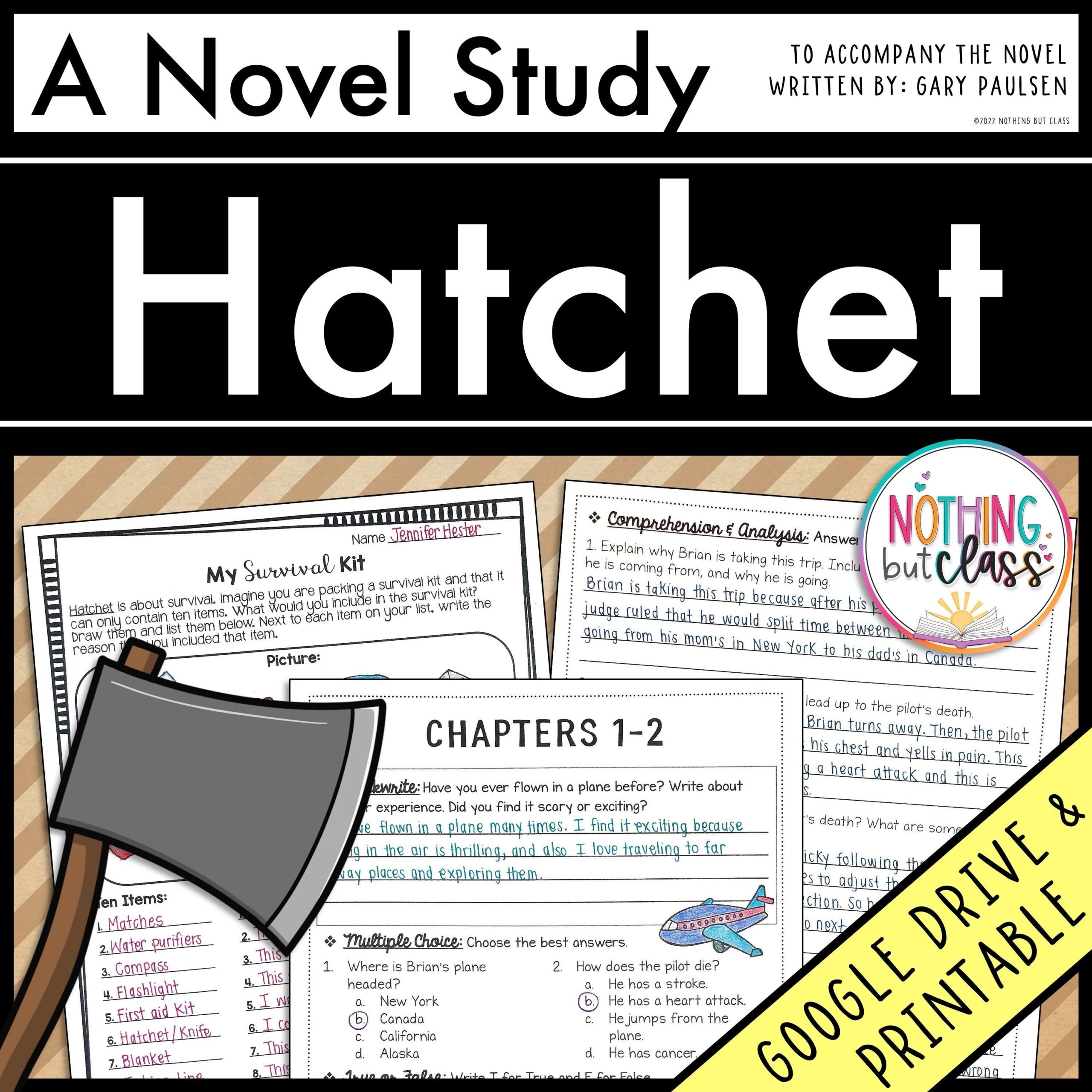 Hatchet Novel Study Unit Literature Guide Comprehension Worksheets Activities U0026 Tests ELA Reading Comprehension Book Study Etsy Hatchet Novel Study Unit Literature Guide Comprehension Worksheets Activities U0026 Tests ELA Reading Comprehension Book Study Etsy