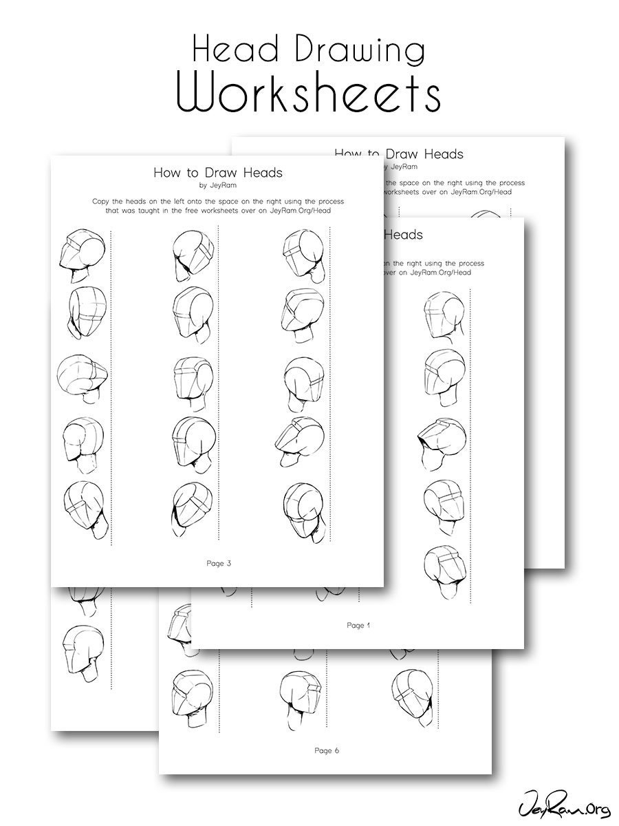 Head Drawing Practice Worksheets PDF Etsy