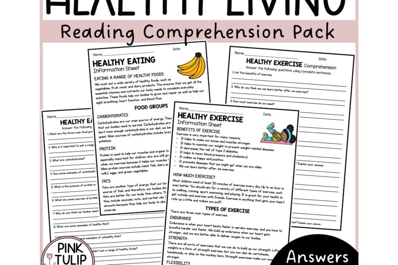 Life Skills Health Reading Comprehension Worksheets
