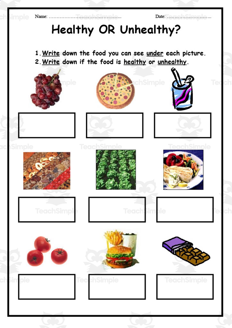 Healthy Or Unhealthy Worksheet