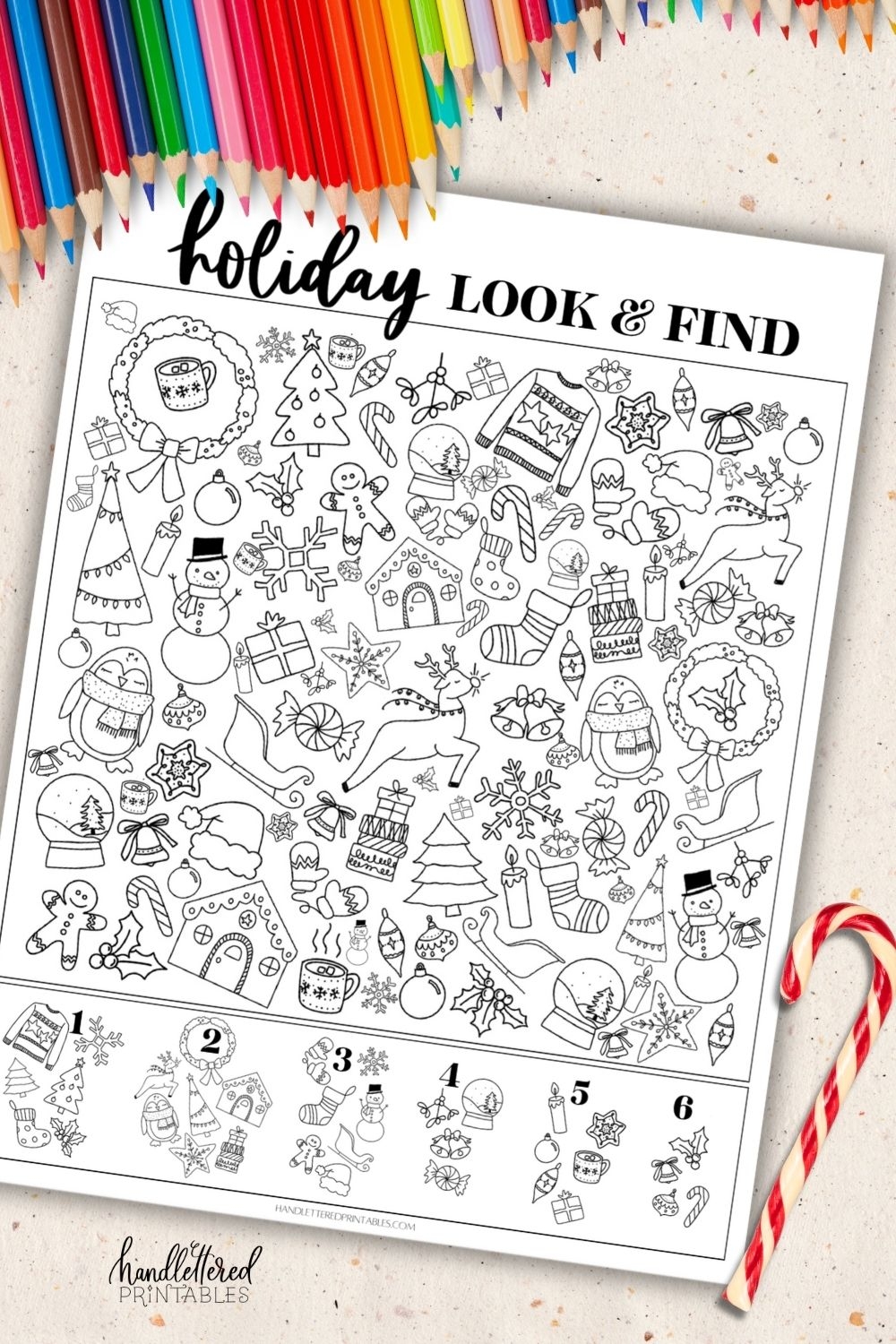 Free Printable Holiday Hidden Picture Worksheet
