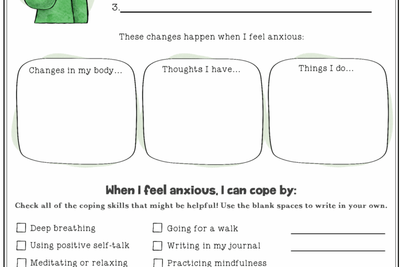 Free Printable Coping Skills Worksheets