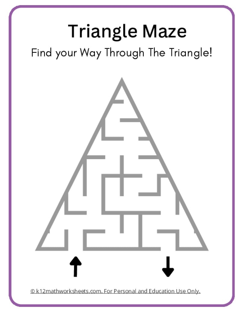 Classifying Triangles Maze Worksheet Answer Key