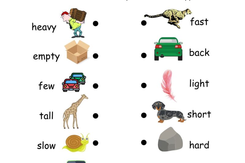 Free Antonyms Worksheets For Kindergarten