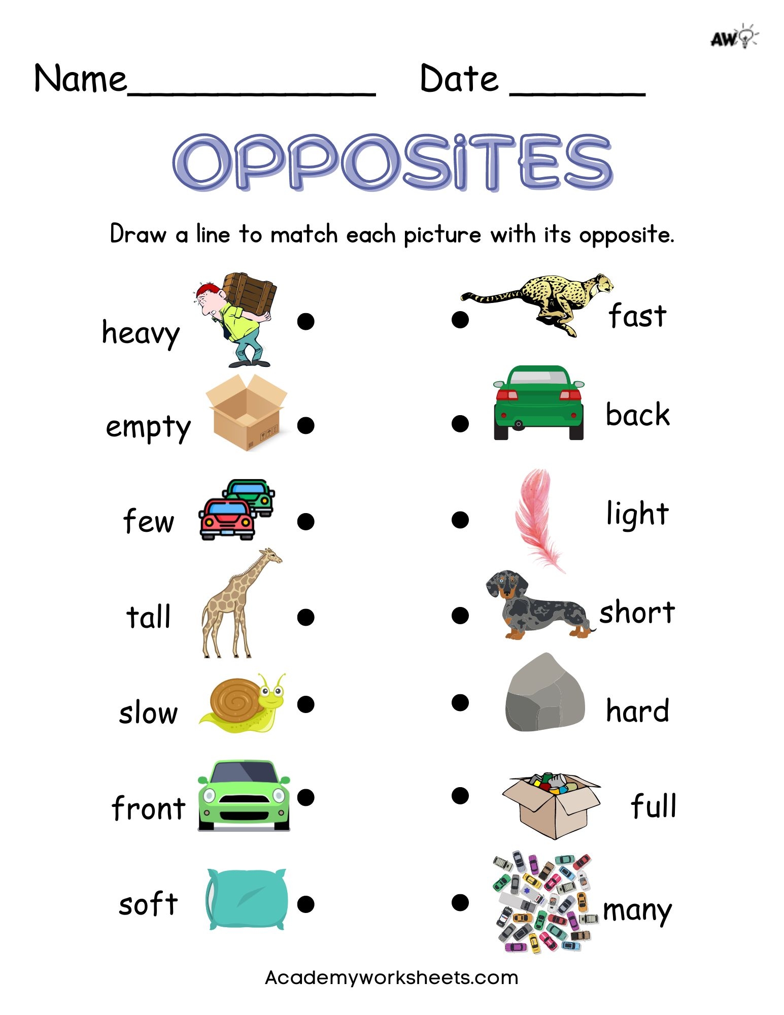Identifying Opposites For Kindergarten And 1st Grade Academy Worksheets Identifying Opposites For Kindergarten And 1st Grade Academy Worksheets